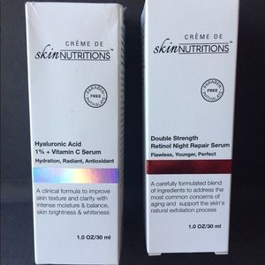 Hyaluronic serum and retinol night serum set of 2